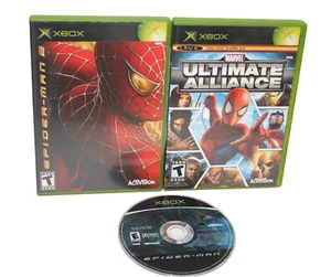 Spider-Man 1 & 2 + Ultimate Alliance OG Original XBOX LOT CIB Komplett Top - Bild 1 von 4