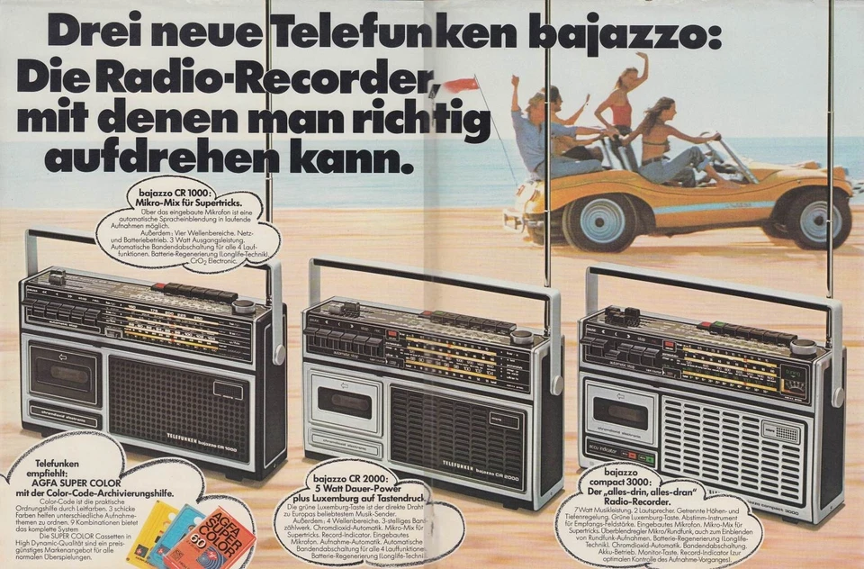 Telefunken bajazzo - Reklame Werbeanzeige Original-Werbung 1977 - Bild 1 von 1