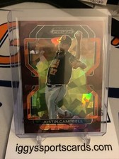 Justin Campbell BURGANDY CRACKED ICE 14/23 PRIZM 2022 Panini Prizm Draft Picks