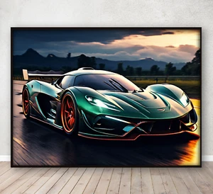 Póster de regalo de dormitorio de coche deportivo impresión arte de pared Koenigsegg Jesko enmarcado A4 - Imagen 1 de 3