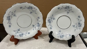 JOHANN HAVILAND BLUE GARLAND SAUCERS TEA / COFFEE (SET OF 2) - Picture 1 of 8