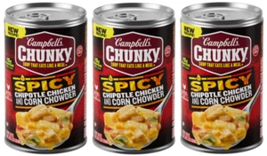 Campbells Chunky Spicy Chipotle Chicken Corn Chowder Soup, 18.8 oz Can (3 Pack) - Picture 1 of 2