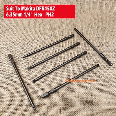 132mm Screwdriver Bits Suits Makita DFR450Z  6.35mm 1/4"  Hex Auto Feed A-16536  - image 1 of 2