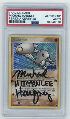 PSA Signed Micheal Haigney Hitmonlee EX Unseen Forces 25/115 Reverse Holo Rare - Image 1 of 2