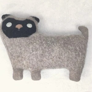 Three Bad Seeds Pug Dog Plush Wool Stuffed Animal - Picture 1 of 6