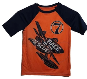 Disney Race To The Rescue #7 Boys Size 7 Short-Sleeve T-Shirt Orange - Picture 1 of 3