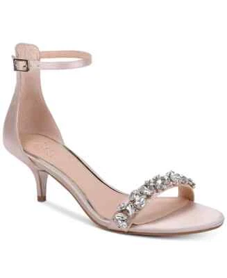 Sandalias Jewel Badgley Mischka Z2432* para mujer beige tablero satinado talla 6,5 M Foto 1 de 4