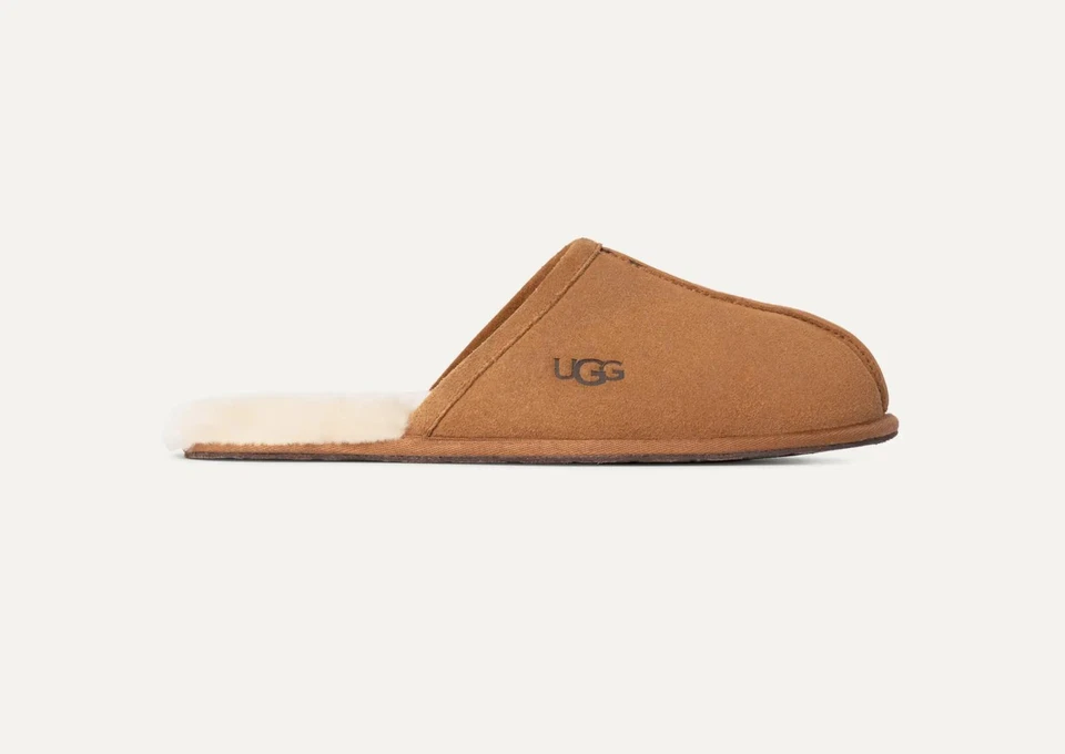 UGG Men's Scuff Slip-on Full-grain Leather Upper Foam Footbed - Chestnut Size 16 - Image 1 of 2
