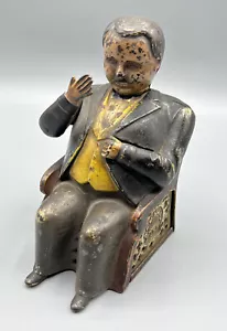 Original CAST IRON TAMMANY HALL/BOSS TWEED MECHANICAL BANK 1873 * Great Patina * - Picture 1 of 9