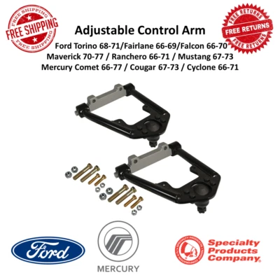 SPC Front Adjustable Upper Control Arm Pair For Mustang, Comet, Falcon, Cougar - Image 1 of 4