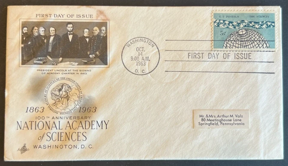 NATIONAL ACADEMY OF SCIENCES #1237 OCT 14 1963 WASHINGTON DC FDC BX6 - Image 1 of 1