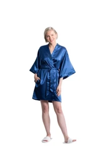 Satin Kimono Midnight Short Robe for Women (Large/X-Large) - Picture 1 of 1