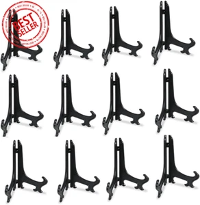 6 Inch Black 12Pcs/Set Plastic Easels Plate Display Stands Picture Frame Stand H - Picture 1 of 12