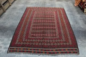 Afghan Hand Woven Tribal Adraskan Kilim Rug 9'4 x 7'2 Ft - Picture 1 of 8