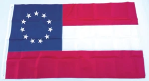 3x5 ft US 11 Star Flag First National EMBROIDERED NYLON 1St CSA Battle 3 Stripes - Picture 1 of 4
