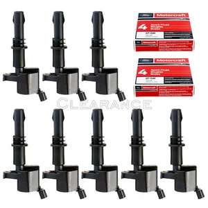 8 Ignition Coils DG511 & 8 Motorcraft Spark Plugs SP515/SP546 PZH14F For Ford - Picture 1 of 7