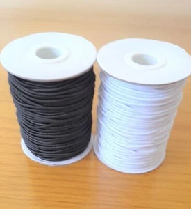 2mm Round Elastic Cord Sewing Craft Bracelets Black White Stretch Stretchable - Picture 1 of 3