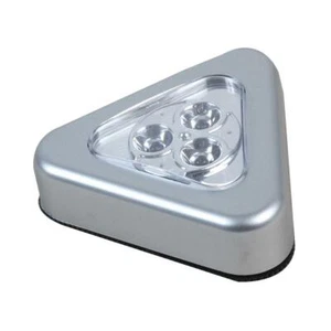 Stick On Push Click LED Adhesive Light Battery Operated Cupboard Shed Triangle - Picture 1 of 6