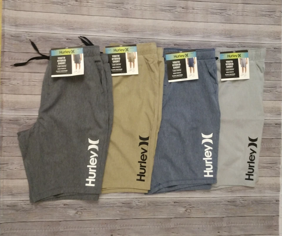 ¡Nuevo! Pantalones cortos híbridos elásticos de 4 vías Hurley para niños varias tallas y colores Foto 1 de 1