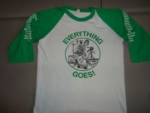 Vintage 80er Everything Goes Elektronik Karikatur 50-50 Bildschirm Sterne T-Shirt passt S - Bild 1 von 9