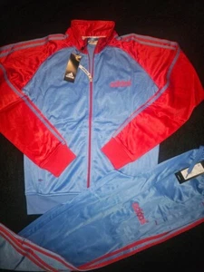 MEN  Adidas Originals Trefoil Warmup Tracksuit Sweatsuit BLUE & RED Size 2XL - Picture 1 of 5