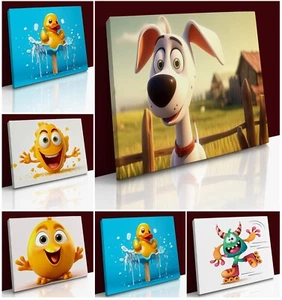 GROUP PUPPY DOG CRAZY MONSCTER EGG CHEERFUL FACE ICE CREAM SCOOP Wall Art Canvas - Picture 1 of 18
