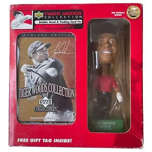 Rare Tiger Woods Collectible Bobblehead with Commemorative Tin/cards Upper Deck - Picture 1 of 2