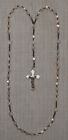 Antiker Rosenkranz #194 Perlmutt-Perlen & Metall-Kreuz