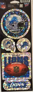 NFL Detroit Lions - Calcomanías prismáticas, nuevas (paquete de 5) - Imagen 1 de 2