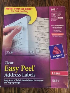 Avery 5661 klare leicht abziehbare Adresse Laseretiketten 50+ Blatt - Bild 1 von 5