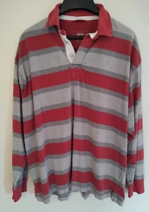 Wrangler Rugby Shirt Size Mens XL Vtg 80's Long Sleeve Gray/Red Stripe Retro - Picture 1 of 4