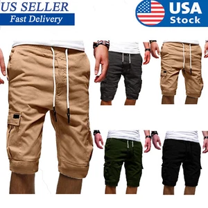 Hombres Informales Moda Chino Carga Pantalones Cortos Pantalones Multi Bolsillos Verano Playa Pantalones - Imagen 1 de 18