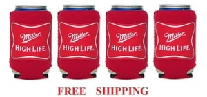 MILLER HIGH LIFE 4 BEER CAN HOLDERS COOLER COOZIE COOLIE KOOZIE HUGGIE NEW - Picture 1 of 1