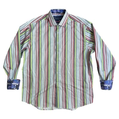 Camisa David Smith Calce Regular Para Hombre Talla XL Rayas Manga Larga Abotonada Foto 1 de 4