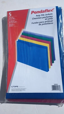 Pendaflex® Poly File Jackets • Legal • Assorted Colors • 5 Pack 1” Expansion NEW - Image 1 of 4