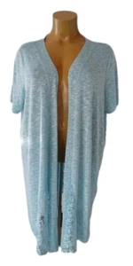 NEU Übergröße ausgefallene Damen Kurzarm Jacke mit Spitze ohne Verschluss Gr. 56 - Bild 1 von 3