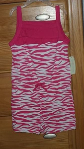 BOBBIE BROOKS GIRLS ONE PIECE SHORTS & TOP SIZE XS 4/5 PINK WHITE NWT - Picture 1 of 1