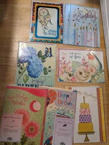 9 TARJETAS DE CUMPLEAÑOS NUEVAS SURTIDAS Precintadas Individualmente - Imagen 1 de 2