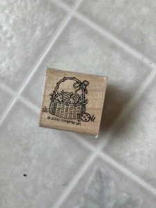 Stampin' Up!  Rubber Stamp Easter eggs in basket  2000 - Picture 1 of 4