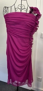 Party Kleid Cocktailkleid Festlich Abendkleid Pink S Oneshoulder Rüschen #JUL - Bild 1 von 5