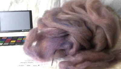 Romney variegated pastel lilac wool roving spinning weaving felting fiber arts - Image 1 of 4