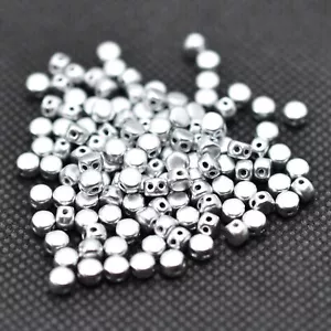Kalos® par Puca® (50 beads) 2-Hole 4x3mm Drum Shape - Silver Aluminum Matte - Picture 1 of 2