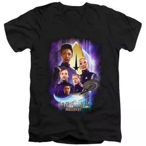 Star Trek Slim Fit V-Neck T-Shirt Characters Black Tee - Picture 1 of 1
