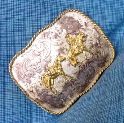 Mountain Guide Belt Buckle Pack Trip Hunter Working Cowboy Vtg 90s MSS   .NOX749 - Image 1 of 4