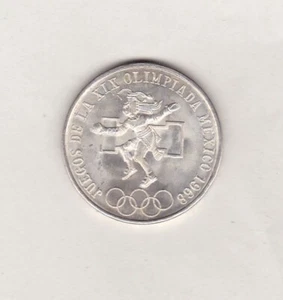 Mexico 25 Pesos 1968, XIX Olympic Games Mexico-1968 . Silver Coin BU - Picture 1 of 2