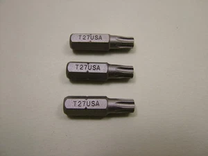 Torx bits superior quality size T27, pack of 3,Wekador made in Germany,25mm long - Picture 1 of 1