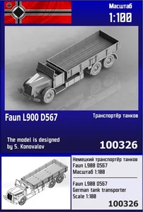"ZEBRANO" 100326 Faun L900 D567 Deutscher Panzertransporter 1/100 - Bild 1 von 1