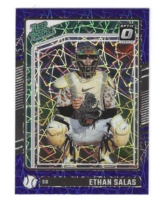 Tarjeta de béisbol paralela Donruss Blue Velocity #124 Ethan Salas 2024 (NrMT-MT) - Imagen 1 de 2