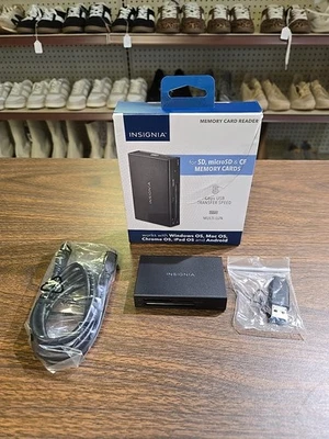 Insignia Memory Card Reader for SD, microSD and CompactFlash - Black - NS-CRDAC1 - Image 1 of 4