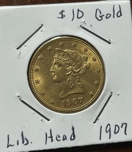 1907 $10 Gold Liberty Head BU Uncertified Lower Priced! - Picture 1 of 2